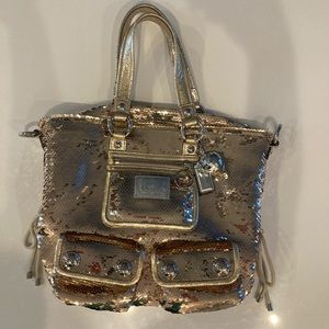 Gold Sequin **COACH** Purse